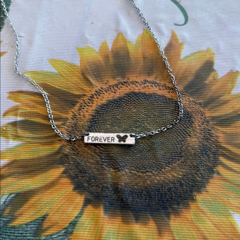 Silver Butterfly Forever Pendant Necklace
